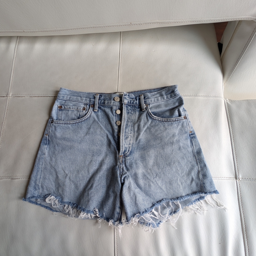 AGOLDE Los Angeles Reese Denim Frayed Hem Women's Shorts